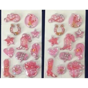 Water Glitter Cowgirl Stickers